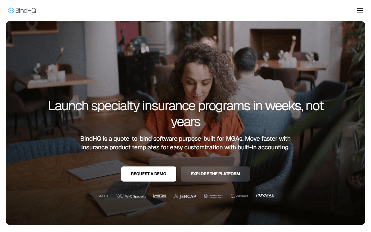 BindHQ insurance management SaaS website — template customisation for complex data layouts