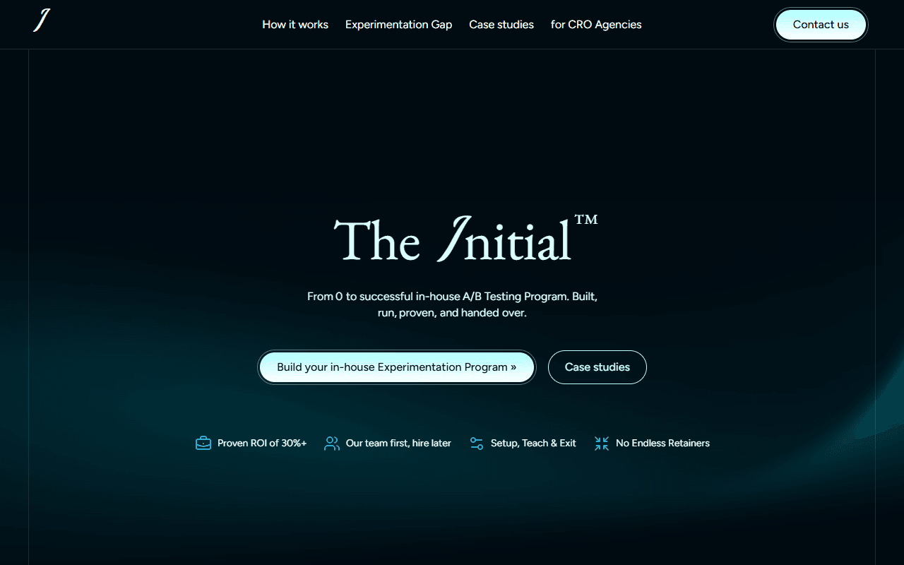 The Initial creative agency website — AI-powered Framer build with custom interactions